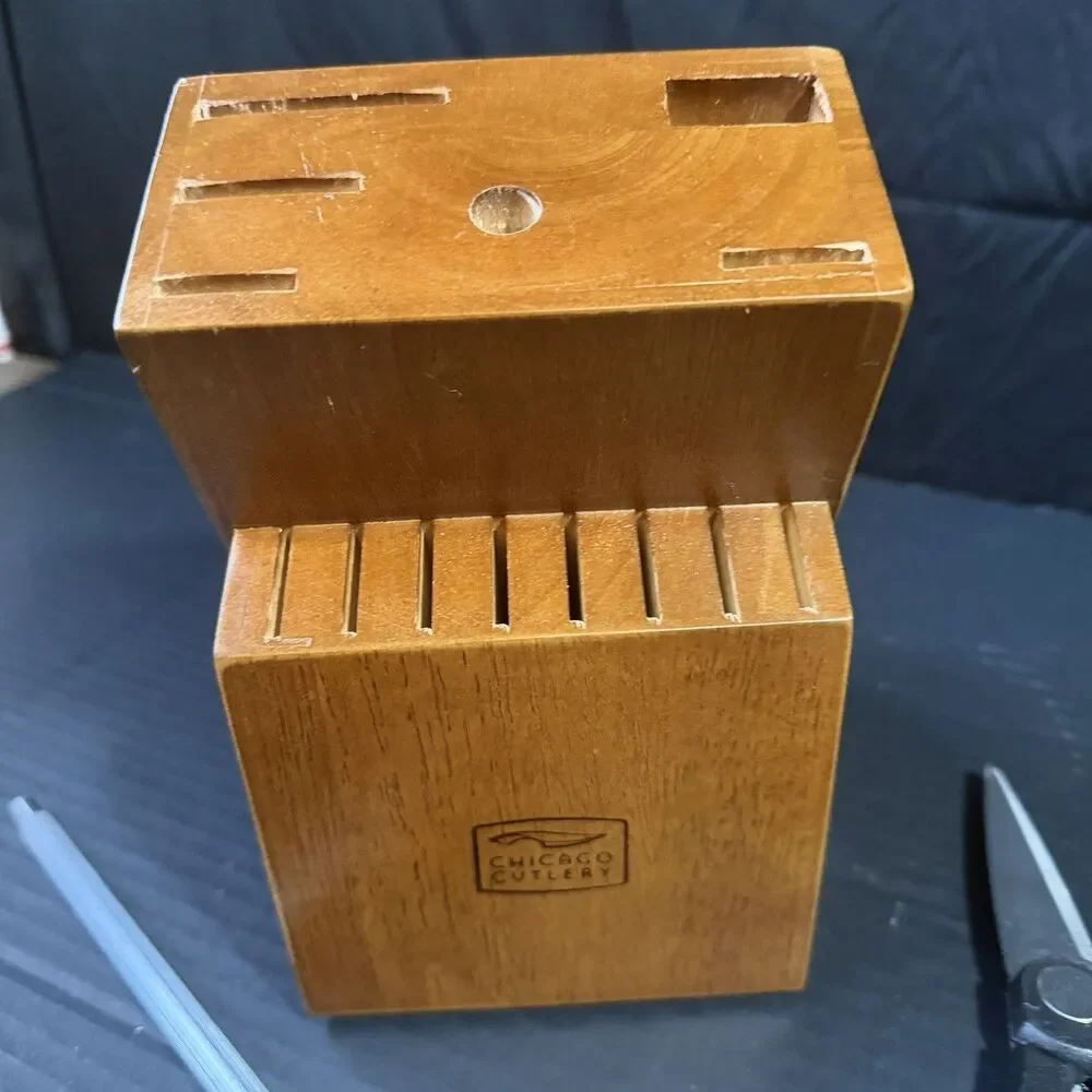 Chicago Cutlery 14-Slot Knife Block Wood Storage Block with Sharpener & Scissors
